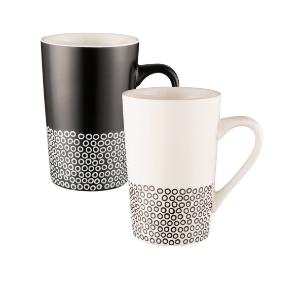 Bundanoon Monochrome Hem Set Of 4 Tube Mugs - 350ml Online Sale