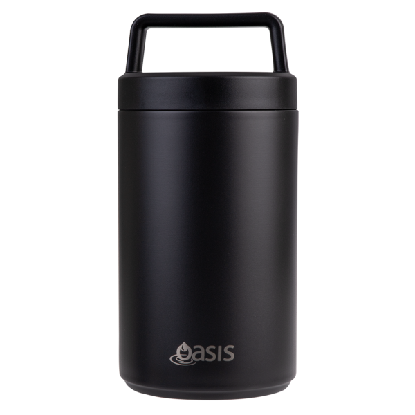 Oasis Stainless Steel Double Wall Insulated Food Flask With Handle 700ml - Black Online