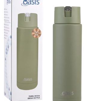 Oasis Ceramic Lined Stainless Steel Triple Wall Insulated  moda  Drink Bottle 700ml - Olive Green Online Hot Sale