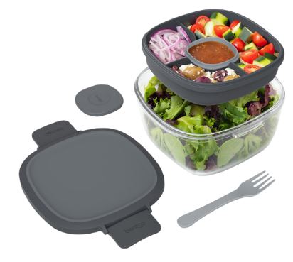 Bentgo All-in-one Glass Salad Container - Dark Grey Online Sale