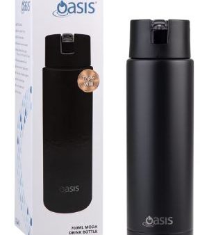 Oasis Ceramic Lined Stainless Steel Triple Wall Insulated  moda  Drink Bottle 700ml - Black Online Sale