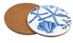 Maxwell & Williams Blue Coral - Round Corkback Coasters Set Of 4 Cheap