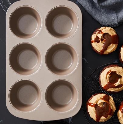 Stanley Rogers Ceramabake Ceramic Non Stick Texas Muffin Pan - 6 Cup Online Sale