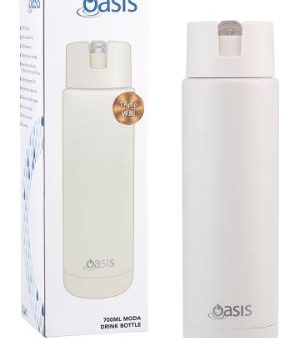 Oasis Ceramic Lined Stainless Steel Triple Wall Insulated  moda  Drink Bottle 700ml - Alabaster Cheap