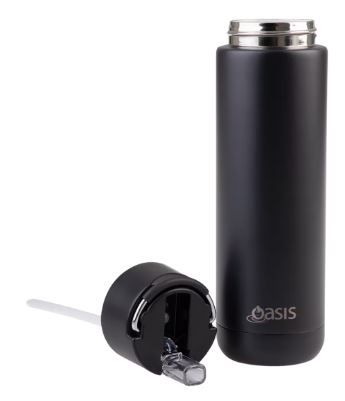 Oasis Ceramic Lined Stainless Steel Triple Wall Insulated  moda  Drink Bottle 700ml - Black Online Sale