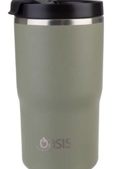 Oasis Ceramic Stainless Steel Double Wall Insulated Travel Mug 480ml - Olive Green Online Hot Sale