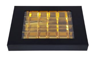 Black & Gold Luxury Chocolate Box - 3cm Deep, Holds 24 For Cheap