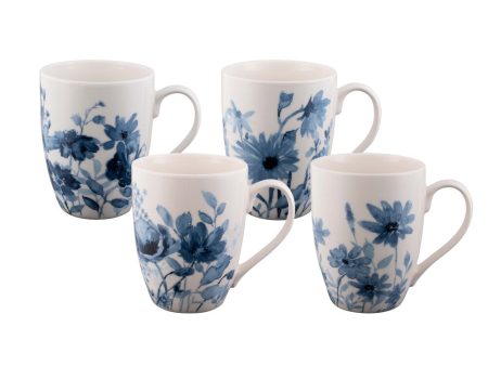 Bundanoon Coupe Mug Set Of 4 - Garden Blues Online Sale