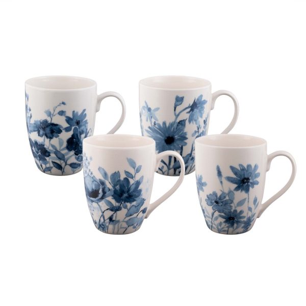 Bundanoon Coupe Mug Set Of 4 - Garden Blues Online Sale