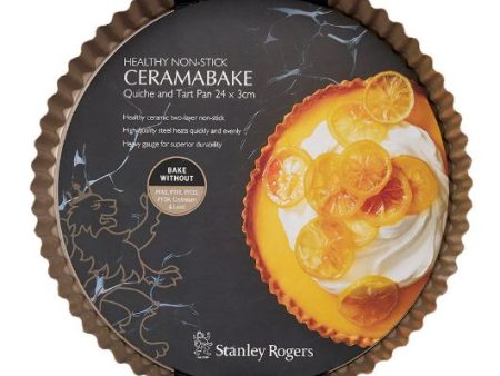 Stanley Rogers Ceremabake Ceramic Non Stick Quiche  Tart Pan - 24cm Supply