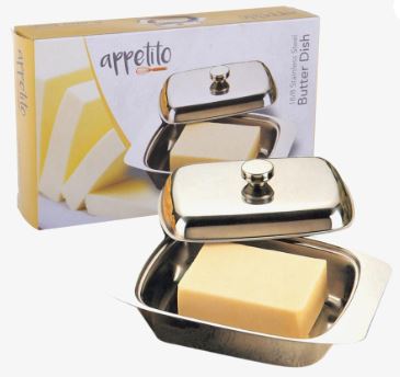 Appetito Stainless Steel Butter Dish With Cover Fashion