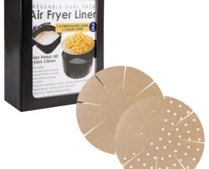 Toasta Bags Reusable Round Air Fryer Liners Dual Pack Set Of 2 - Gold Cheap