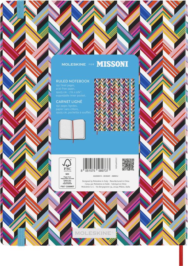 Muistikirja Moleskine Missoni Limited edition XL ruled Zigzag Supply