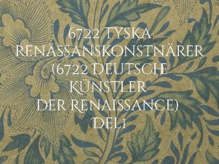 6722 Tyska renässanskonstnärer (6722 Deutsche Künstler der Renaissance). Del 1 Cheap